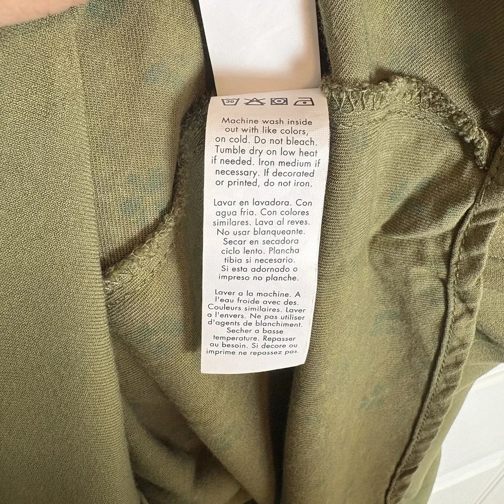 Cottage Core Mini Dress Size Small Smocked Green/Olive FairyCore Long Sleeve - Picture 8 of 9